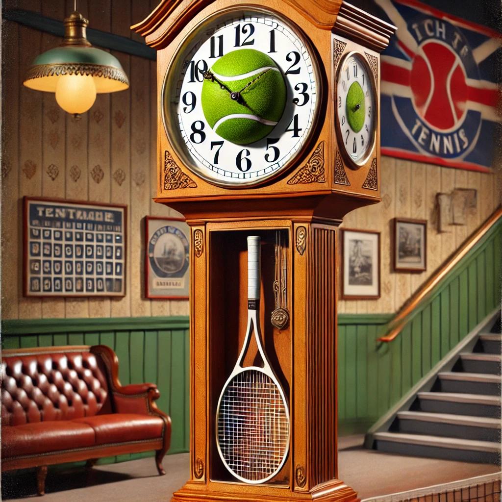 A tennis grandfather clock